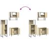 vidaXL Set de muebles de ba&ntilde;o 3 pzas madera contrachapada roble Sonoma