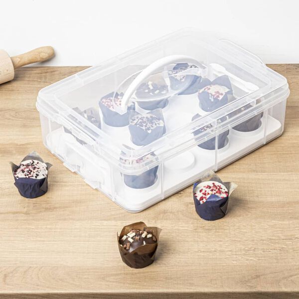 HI Caja para 12 cupcakes transparente 6 L