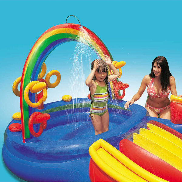 Intex Piscina inflable Rainbow Ring Play Center 297x193 x135cm 57453NP