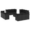 vidaXL Set de sof&aacute;s de jard&iacute;n y cojines 13 pzas rat&aacute;n sint&eacute;tico negro