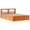 vidaXL Estructura cama con cabecero madera pino marr&oacute;n cera 160x200 cm