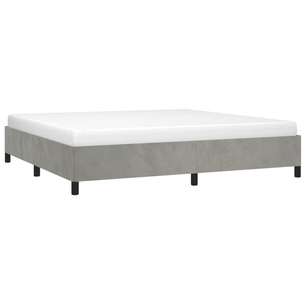 vidaXL Estructura de cama sin colch&oacute;n terciopelo gris claro 200x200 cm