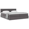 vidaXL Cama con almacenamiento Gris 200 x 200 cm Cuero sint&eacute;tico