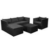 vidaXL Set de muebles de jard&iacute;n 4 pzas rat&aacute;n sint&eacute;tico negro y gris