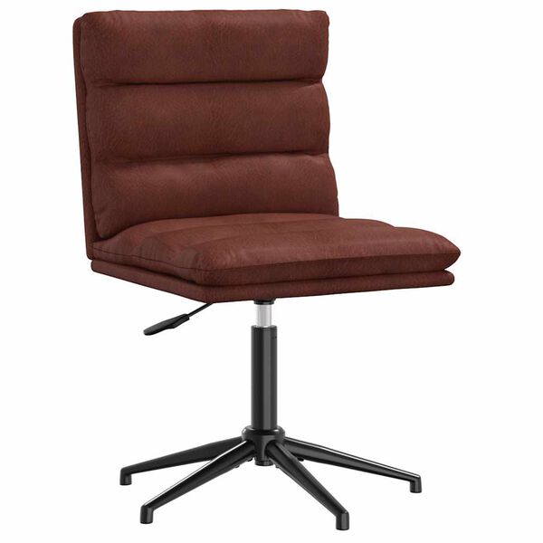 vidaXL Silla de comedor cuero sintético marrón brillante