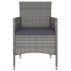 vidaXL Set de comedor jard&iacute;n 5 pzas rat&aacute;n sint&eacute;tico madera acacia gris