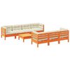 vidaXL Set de sof&aacute;s jard&iacute;n 8 pzas con cojines madera pino marr&oacute;n cera