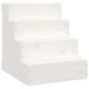 vidaXL Escalera para mascotas madera maciza de pino blanco 40x49x47 cm