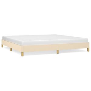 vidaXL Cama sin colch&oacute;n tela color crema 200x200 cm