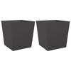 vidaXL Jardineras 2 uds de acero negro 50x50x50 cm