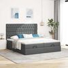 vidaXL Estructura cama otomana colchones tela gris oscuro 200x200cm