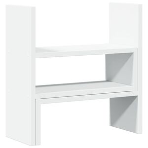vidaXL Organizador de escritorio ajustable madera blanco 40x17x41 cm
