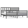 vidaXL Estructura de cama de madera maciza gris super king 180x200 cm