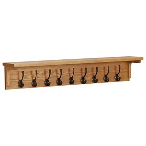vidaXL Perchero de madera maciza de roble 90x16x16 cm