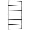 vidaXL Puerta corredera ESG vidrio y aluminio negra 102x205 cm
