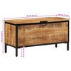 vidaXL Caja de almacenaje madera maciza de mango rugosa 82x30x43 cm
