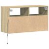 vidaXL Mueble de TV de pared con luces LED roble Sonoma 80x31x45 cm