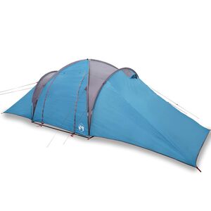 vidaXL Tienda de campa&ntilde;a familiar igl&uacute; 6 personas impermeable azul