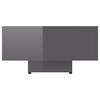 vidaXL Mesa de centro madera contrachapada gris brillante 115x60x31 cm