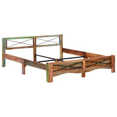 vidaXL Estructura de cama de madera maciza reciclada 180x200 cm