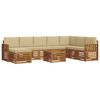 vidaXL Conjunto de sof&aacute;s de exterior 9 uds. Natural y Beige