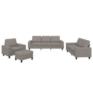 vidaXL Juego de sof&aacute;s 4 piezas tela gris taupe