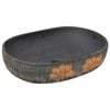 vidaXL Lavabo sobre encimera ovalado cer&aacute;mica gris y negro 59x40x14 cm