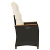 vidaXL Silla de jard&iacute;n reclinable Negro y crema 64 x 57,5 x 112 cm