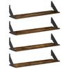 vidaXL Estanter&iacute;as de pared 4 uds. Roble Ahumado 80 x 20 x 17 cm