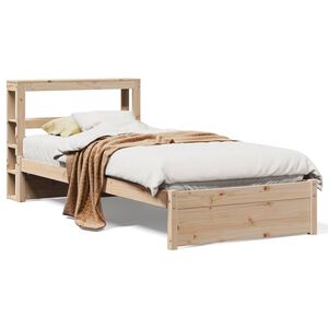 vidaXL Estructura de cama con cabecero madera maciza pino 75x190 cm