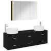 vidaXL Juego de muebles de ba&ntilde;o 4 uds. Roble Negro
