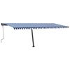vidaXL Toldo de pie retr&aacute;ctil manual azul y blanco 600x350 cm