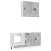 vidaXL Unidad de cocina PORTO 5 pcs Gris Hormig&oacute;n Madera de ingenier&iacute;a