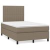 vidaXL Cama box spring con colch&oacute;n y LED tela gris taupe 120x190 cm