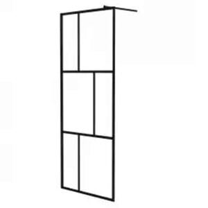 vidaXL Mampara de ducha accesible con vidrio templado negro 80x195 cm
