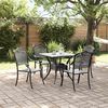 vidaXL Conjunto de mesa de jard&iacute;n 5 pcs Negro Aluminio fundido