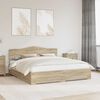 vidaXL Estructura de cama con cabecera Roble Sonoma 200 x 200 cm