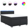 vidaXL Cama box spring con colch&oacute;n cuero sint&eacute;tico negro 160x200 cm