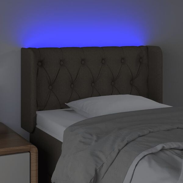 vidaXL Cabecero con LED de tela gris taupe 83x16x78/88 cm