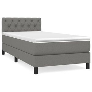vidaXL Cama box spring con colch&oacute;n tela gris oscuro 80x200 cm