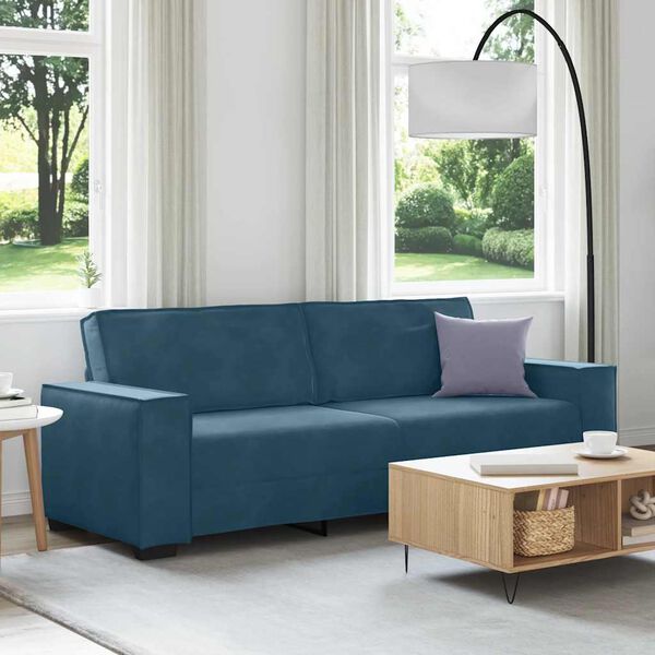 vidaXL Sof&aacute; de 3 plazas terciopelo azul 220x78x84 cm