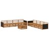 vidaXL Conjunto de sof&aacute;s de exterior 9 uds. Natural