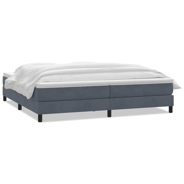 vidaXL Cama box spring con colch&oacute;n terciopelo gris oscuro 180x210 cm