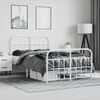vidaXL Estructura cama sin colch&oacute;n con estribo metal blanco 120x190 cm