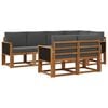 vidaXL Conjunto de sof&aacute;s de exterior 7 pcs Natural y Antracita
