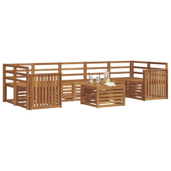 vidaXL Juegos de sof&aacute;s 8 pcs Natural Madera de Acacia S&oacute;lida