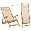 vidaXL Sillas de playa plegables 2 unidades tela y madera maciza beige