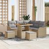 vidaXL Conjunto de sof&aacute; de jard&iacute;n con coj&iacute;n 8 pcs Beige y Gris Claro