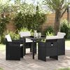 vidaXL Conjunto de Comedor de Jard&iacute;n 5 pcs Negro rat&aacute;n sint&eacute;tico