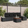 vidaXL Conjunto de sof&aacute;s de jard&iacute;n 6 pcs Negro rat&aacute;n sint&eacute;tico